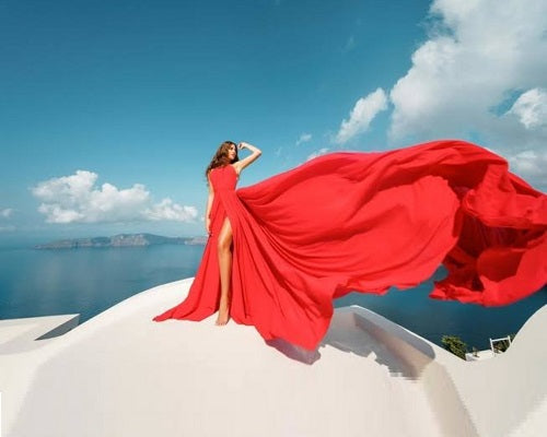 G285, Red slit cut infinity Maternity shoot trail Gown Size: All, Color: All