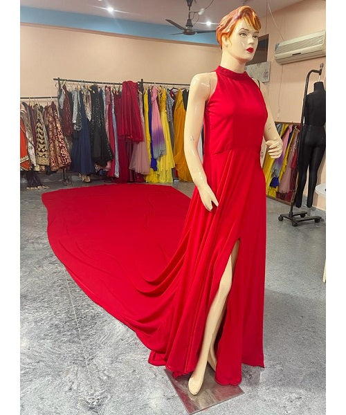 G285, Red slit cut infinity Maternity shoot trail Gown Size: All, Color: All