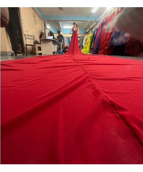 G285, Red slit cut infinity Maternity shoot trail Gown Size: All, Color: All