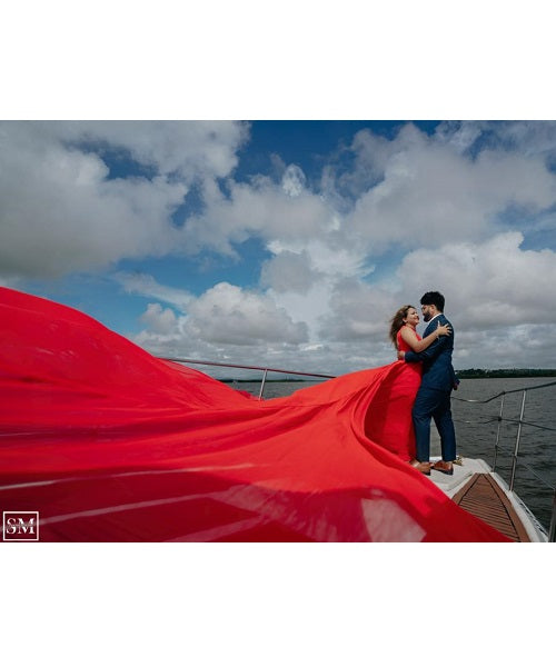 G285, Red slit cut infinity Maternity shoot trail Gown Size: All, Color: All