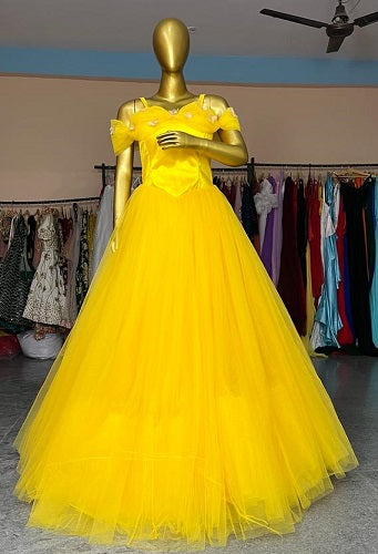 G738, Luxury Yellow Cindrella Princess Big Ball Gown, Size: All, Color: All
