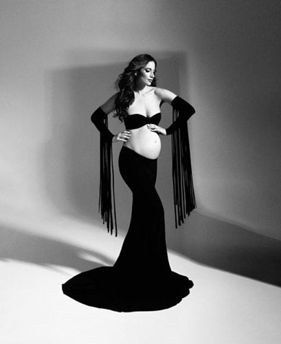 G1005, Black TubeTop Maternity Shoot Trail Gown, Size: All, Color: All