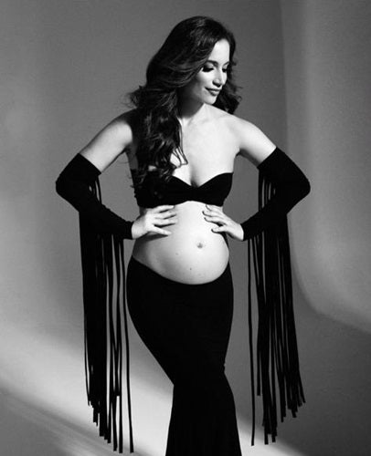 G1005, Black TubeTop Maternity Shoot Trail Gown, Size: All, Color: All