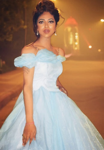 G538, Luxury Sky Blue Cindrella Princess Big Ball Gown, Size: All,Color: All