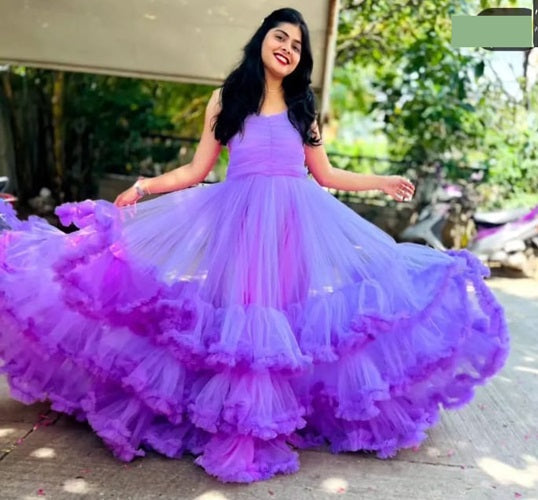 G3029,Lavender Prewedding Shoot Trail Gown, Size (All)pp
