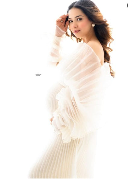 W201, White Maternity Gown (All size)pp