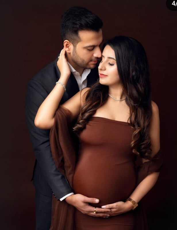 G3036,Brown Maternity Shoot Gown, Size (All)