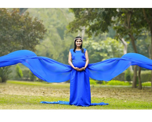 G138, Royal Blue Maternity Shoot Baby Shower Gown, Size: All, Color: All