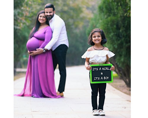 G41,Purple Maternity shoot Baby Shower Lycra Body Fit Gown, Size: All, Color: All