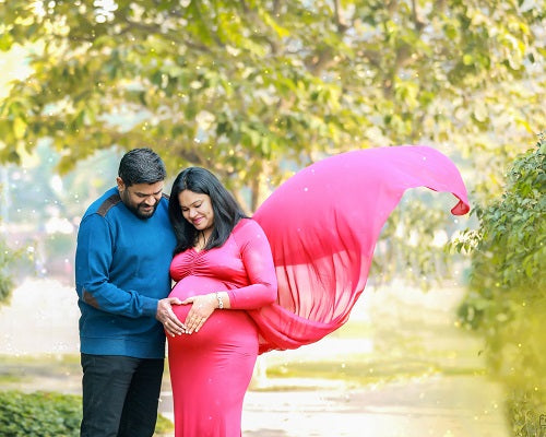 G44 ,Wine Maternity shoot Baby Shower Lycra Body Fit Gown, Size: All, Color: All