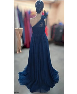 G319, Blue One Shoulder Prewedding Shoot Gown, Size: All, Color: All