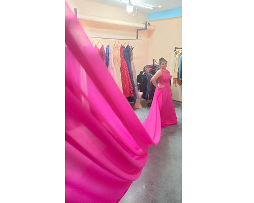 G251, Hot Pink Pre-Wedding Shoot Trail Gown, Size: All, Color: All