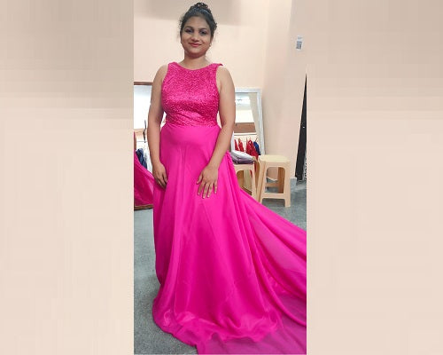 G251, Hot Pink Pre-Wedding Shoot Trail Gown, Size: All, Color: All