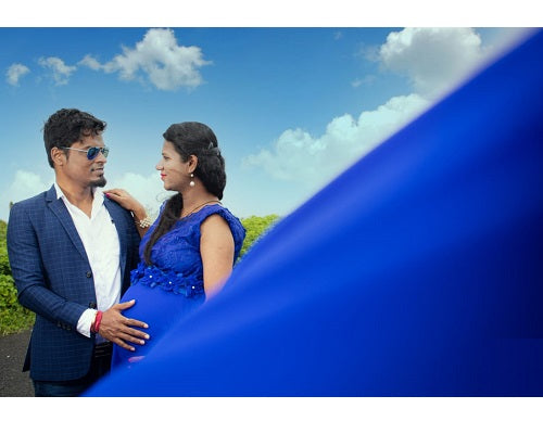 G300, Royal Blue Long Trail Maternity Shoot Baby Shower Gown, Size: All, Color: All