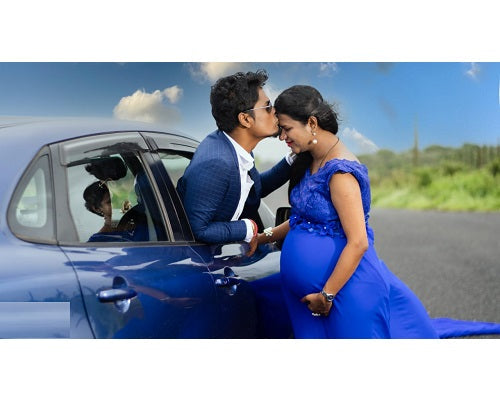 G300, Royal Blue Long Trail Maternity Shoot Baby Shower Gown Size: All, Color: All
