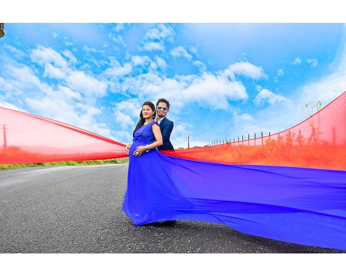 G300, Royal Blue Long Trail Maternity Shoot Baby Shower Gown Size: All, Color: All