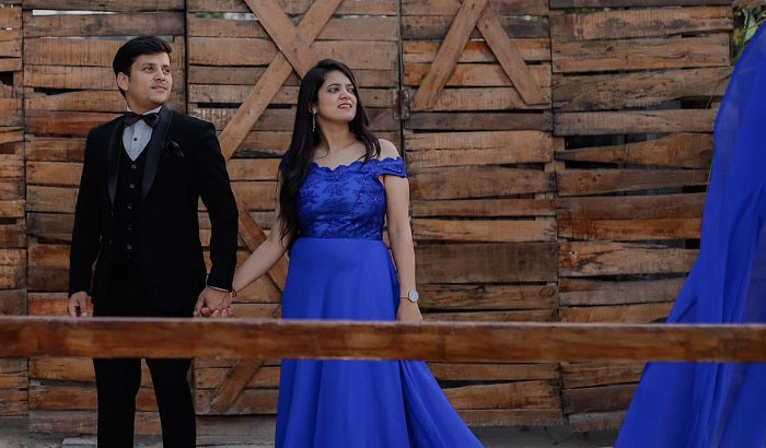 G300, Royal Blue Long Trail Prewedding Shoot Gown, Size: All, Color: All