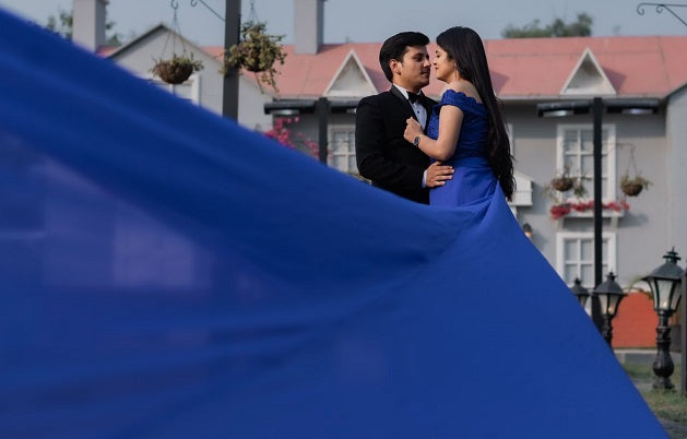 G300, Royal Blue Long Trail Prewedding Shoot Gown, Size: All, Color: All