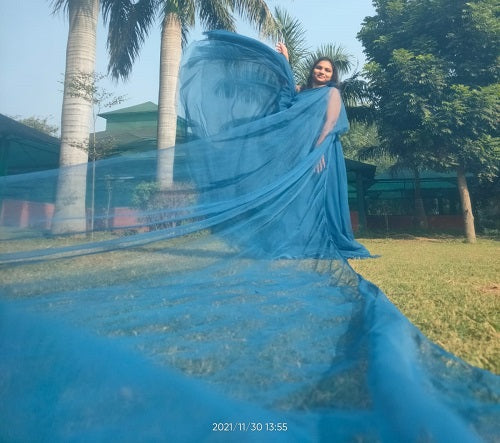 G319, Blue Maternity One Shoulder Gown, Size: All, Color: All