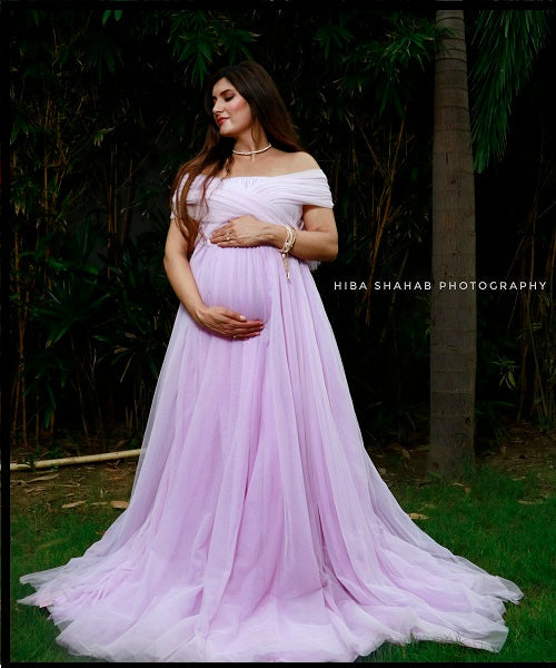 G522, Lavender Maternity Shoot Gown, Size: All, Color: All