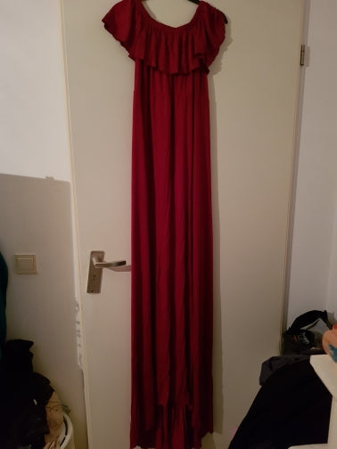 G42, Long Off Shoulder Wine Maternity shoot Baby Shower Lycra Body Fit Gown, Size: All, Color: All