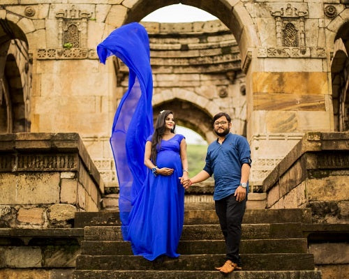 G300, Royal Blue Long Trail Maternity Shoot Baby Shower Gown, Size: All, Color: All