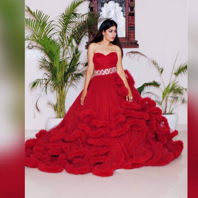 G148, Wine Puffy Maternity Shoot Baby Shower Trail Gown Size: All, Color: All