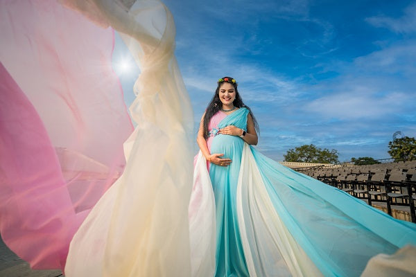 G349, Multi Color Prewedding Shoot Infinity Trail Gown, Size: All, Color: All