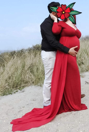 G44 ,Wine Maternity shoot Baby Shower Lycra Body Fit Gown, Size: All, Color: All