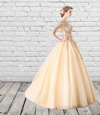 G147, Golden Ball Gown, Size (XS-30 to L-38)