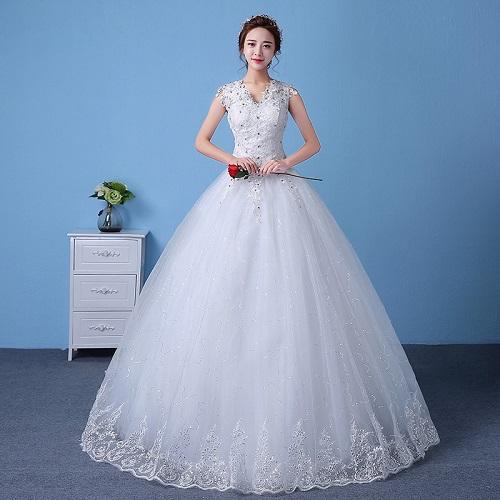 W154, White Ball Gown, Size (XS-30 to XXL-44)