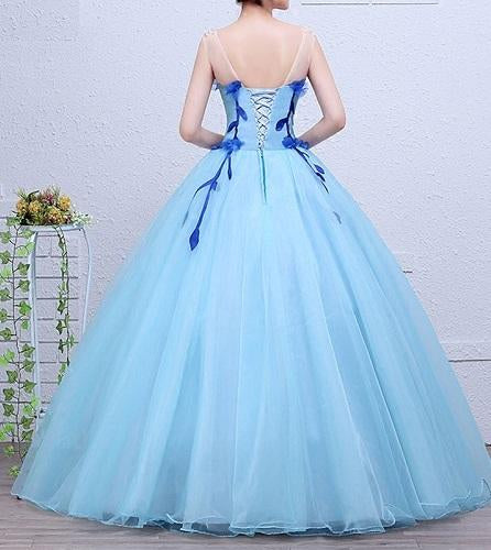 G167, Light Blue Ball Gown, Size (XS-30 toL-38)