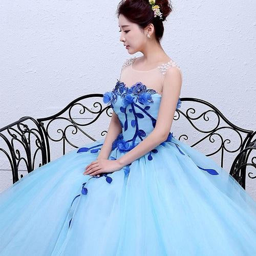 G167, Light Blue Ball Gown, Size (XS-30 toL-38)