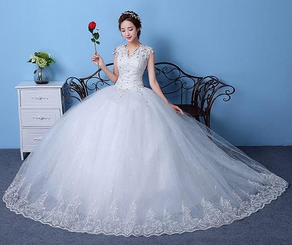 W154, White Ball Gown, Size (XS-30 to XXL-44)
