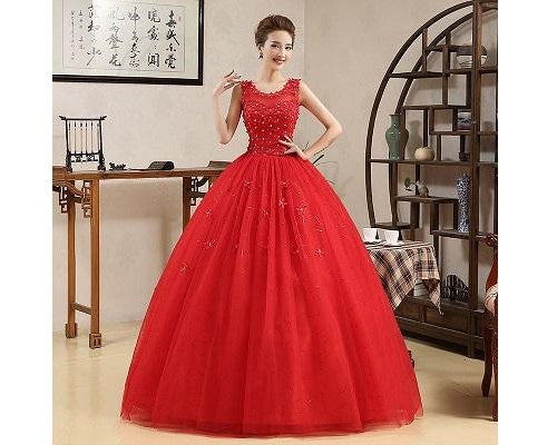 G143, Red Ball Gown, Size (XS-30 to XL-40)