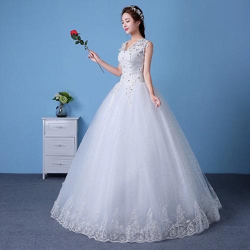 W154, White Ball Gown, Size (XS-30 to XXL-44)