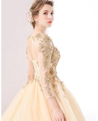 G147, Golden Ball Gown, Size (XS-30 to L-38)