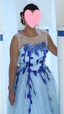 G167, Light Blue Ball Gown, Size (XS-30 toL-38)