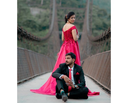 G130, Wine Satin Off Shoulder Trail Ball gown, Size: All, Color: All