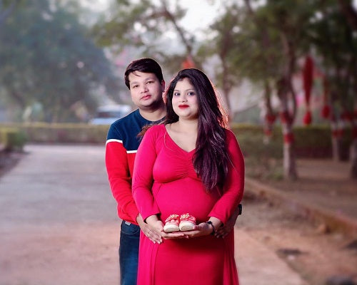 G44 ,Wine Maternity shoot Baby Shower Lycra Body Fit Gown, Size: All, Color: All