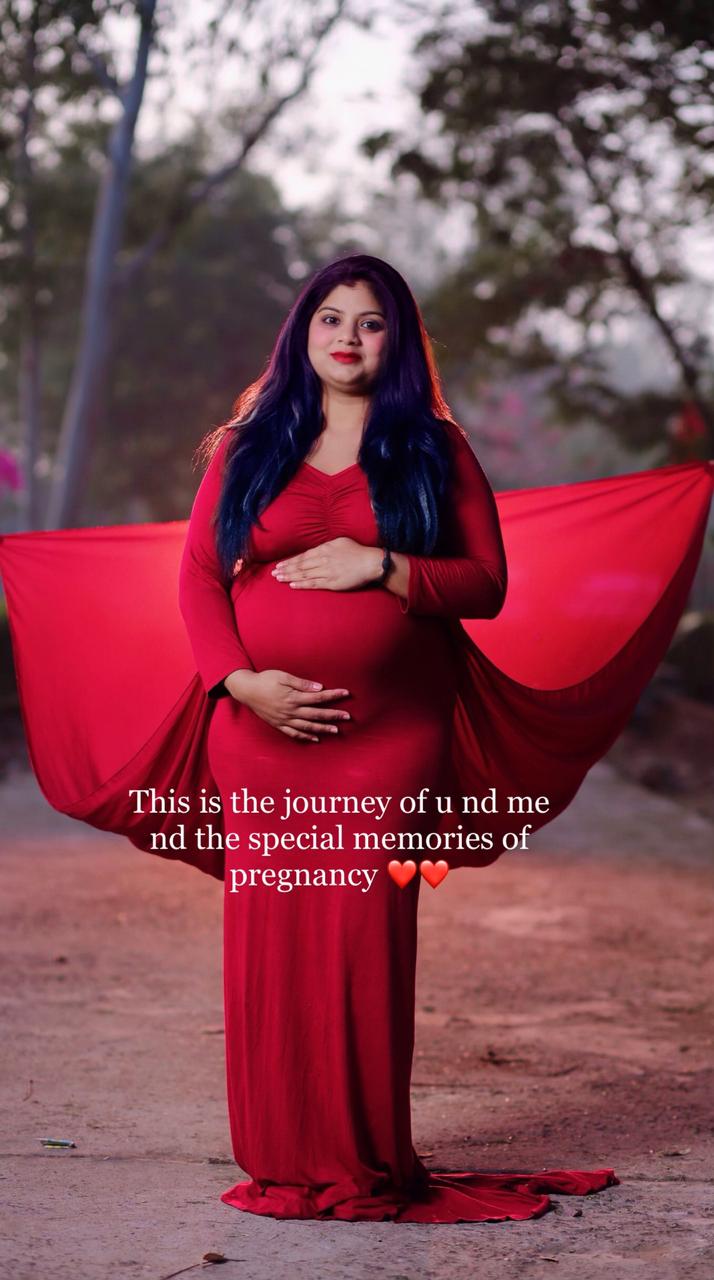 G44 ,Wine Maternity shoot Baby Shower Lycra Body Fit Gown, Size: All, Color: All