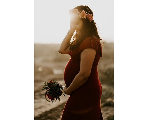 G42, Long Off Shoulder Wine Maternity shoot Baby Shower Lycra Body Fit Gown, Size: All, Color: All