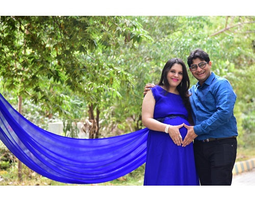 G138, Royal Blue Maternity Shoot Baby Shower Gown, Size: All, Color: All