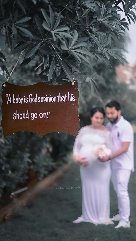 G308, White Os Full Sleeves Maternity Shoot Trail Baby Shower Gown, Size: All, Color: All