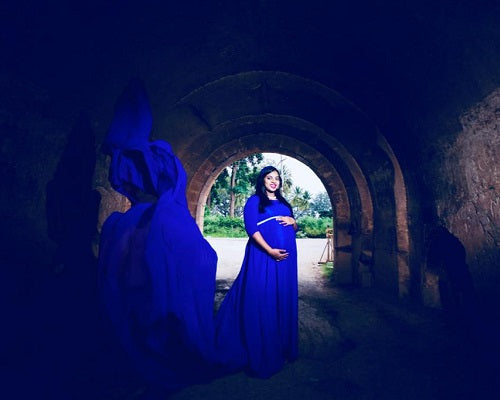 G300, Royal Blue Long Trail Maternity Shoot Baby Shower Gown Size: All, Color: All