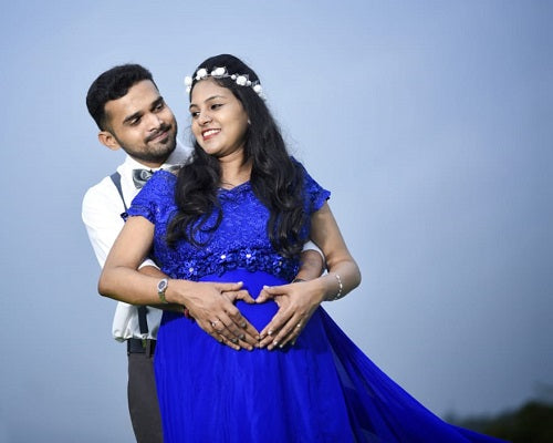 G300, Royal Blue Long Trail Maternity Shoot Baby Shower Gown Size: All, Color: All