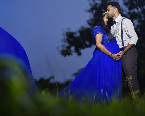 G300, Royal Blue Long Trail Prewedding Shoot Gown, Size: All, Color: All