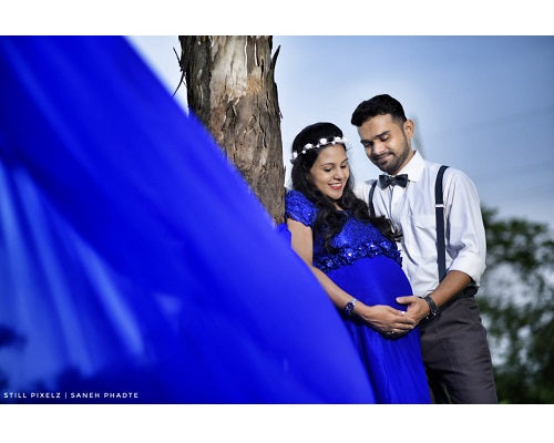 G300, Royal Blue Long Trail Maternity Shoot Baby Shower Gown Size: All, Color: All