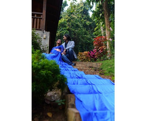 G400, Royal Blue Satin Long Trail Maternity Shoot Gown, Size: All, Color: All