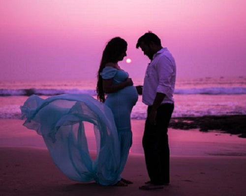 G49,Light Green Maternity Shoot Baby Shower Trail Lycra Fit Gown, Size: All,Color: All